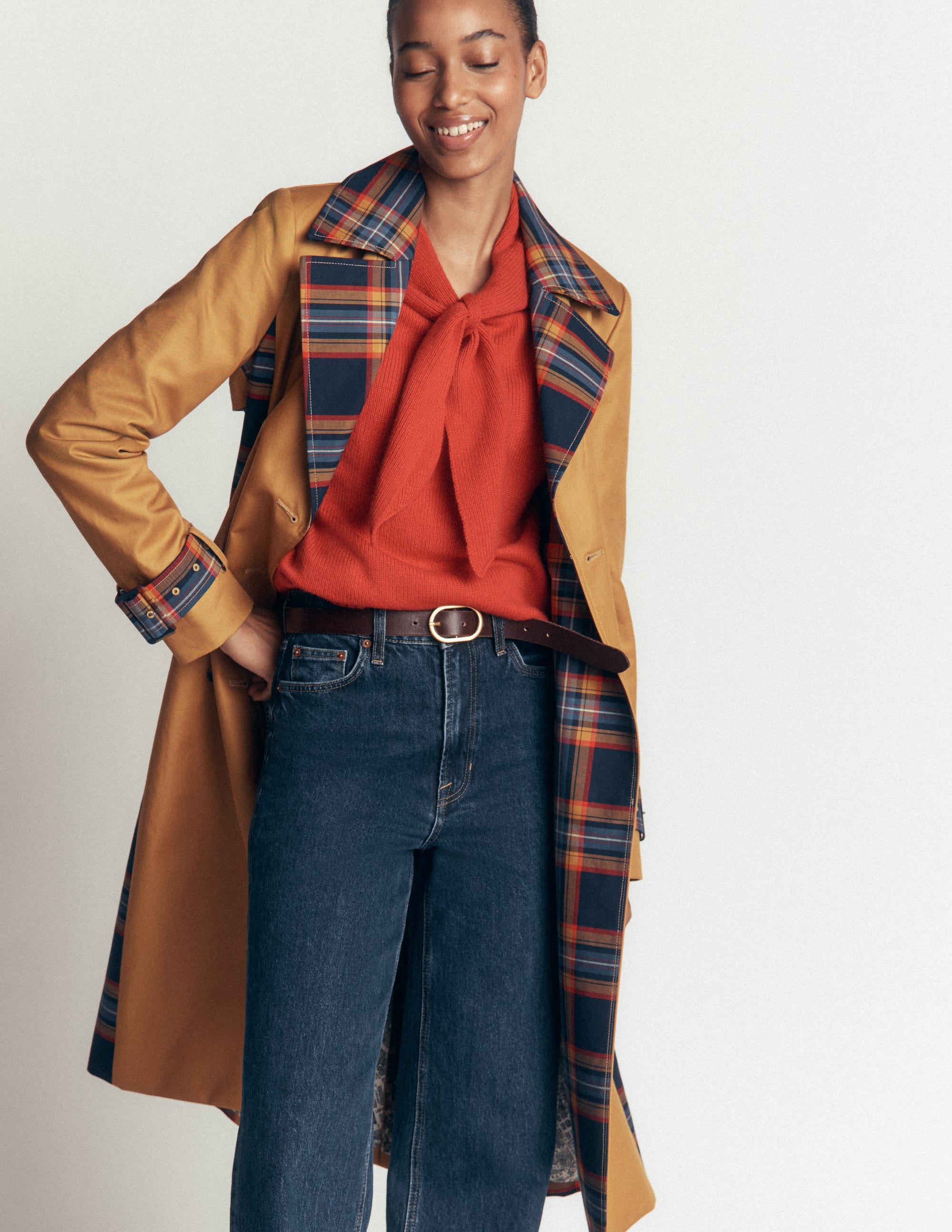 Double Breasted Trench-Camel - Image 2