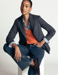 Stamford Wool Blazer-Blue and Navy Herringbone