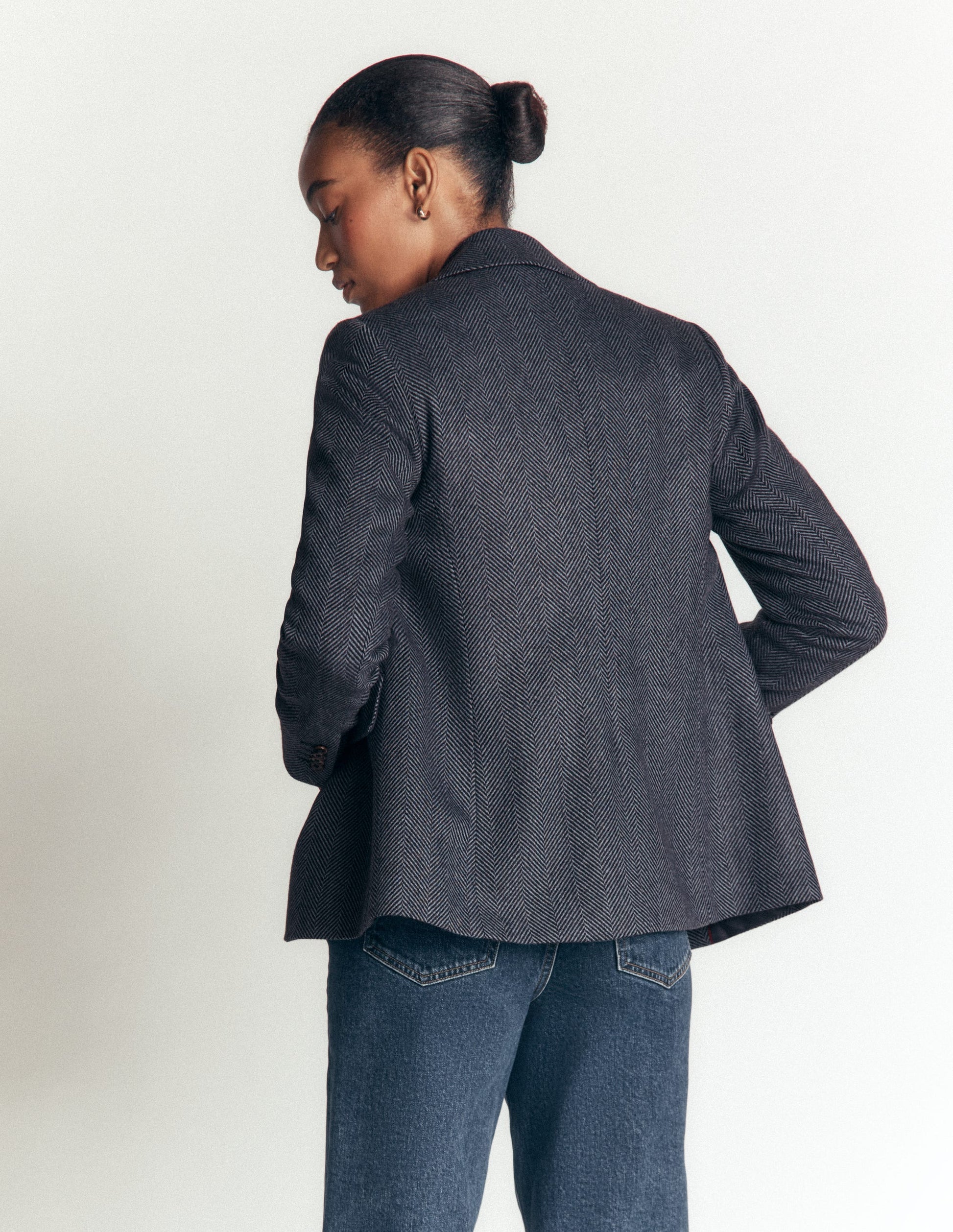 Stamford Wool Blazer-Blue and Navy Herringbone-3