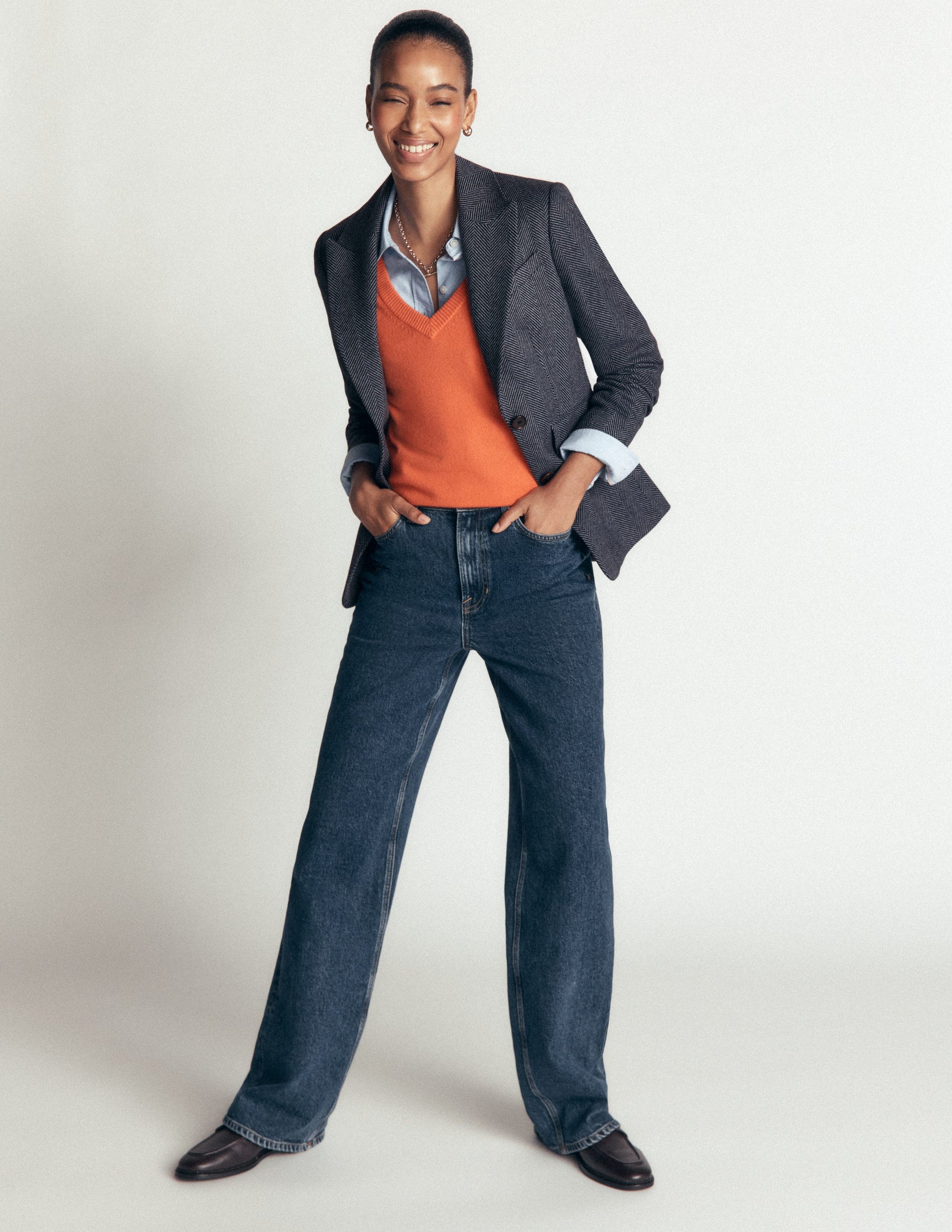 Stamford Wool Blazer-Blue and Navy Herringbone-4