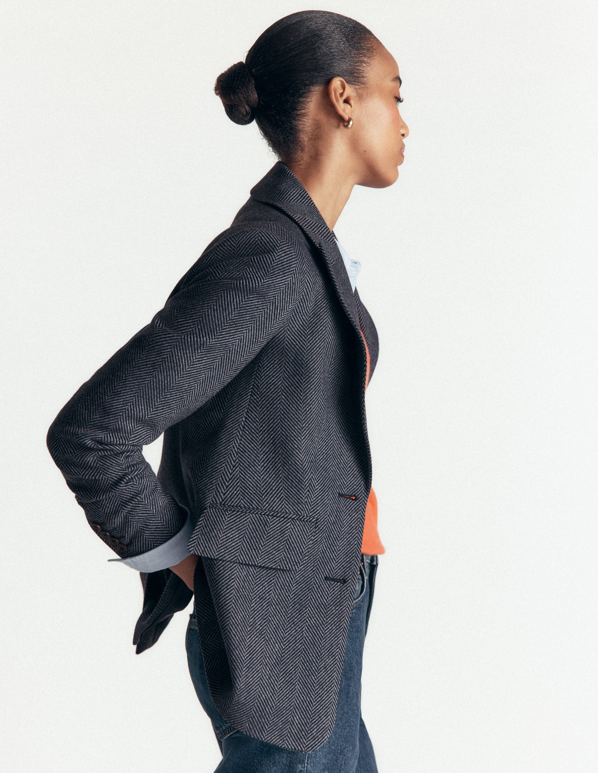 Stamford Wool Blazer-Blue and Navy Herringbone-5