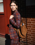 Stamford Wool Blazer-Brown, Blue and Orange Check