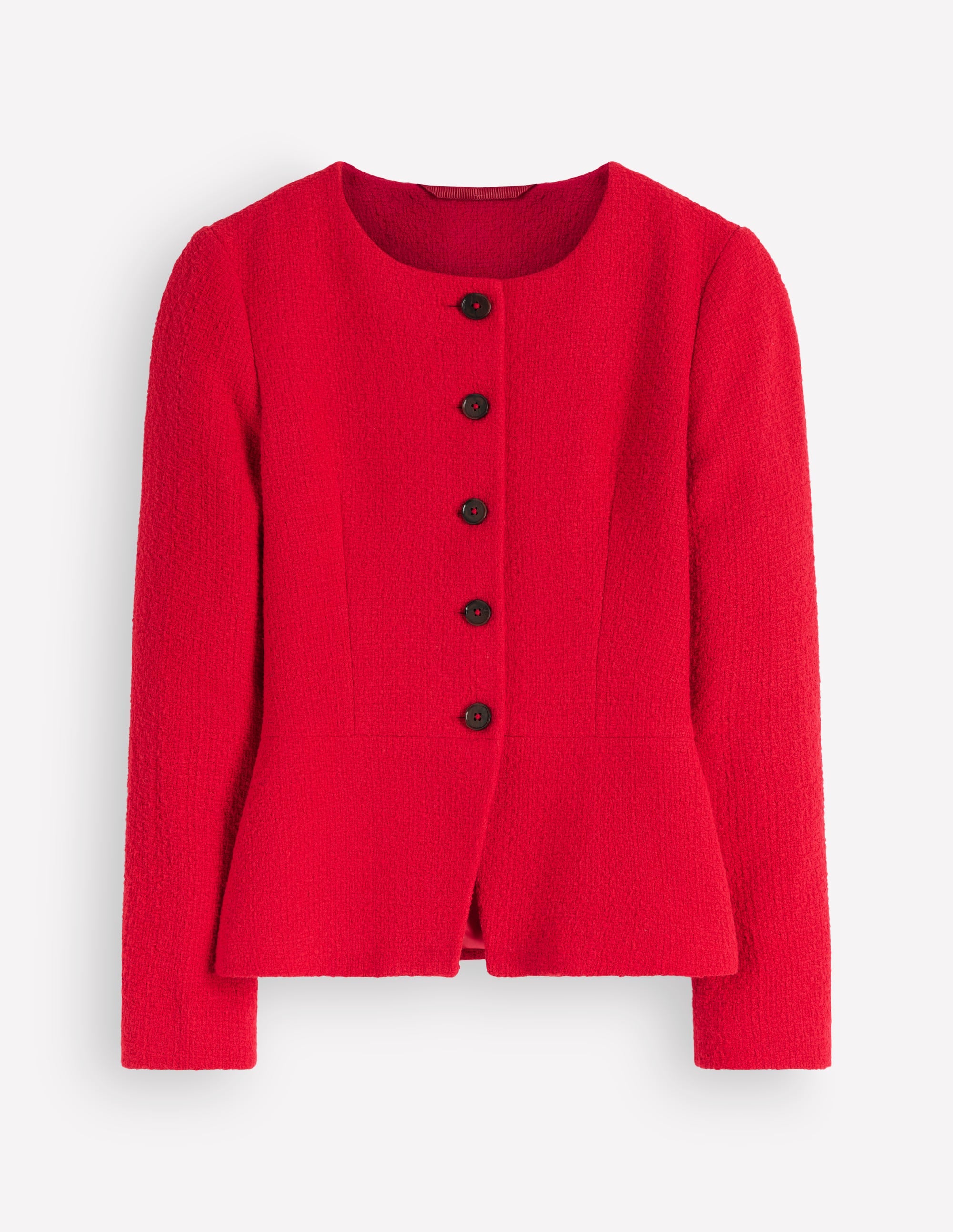 Collarless Tailored Blazer-Poppy Red - Image 6