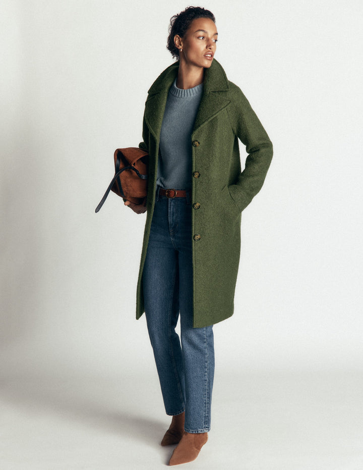 Cotswold Wool Coat-Hunter Green