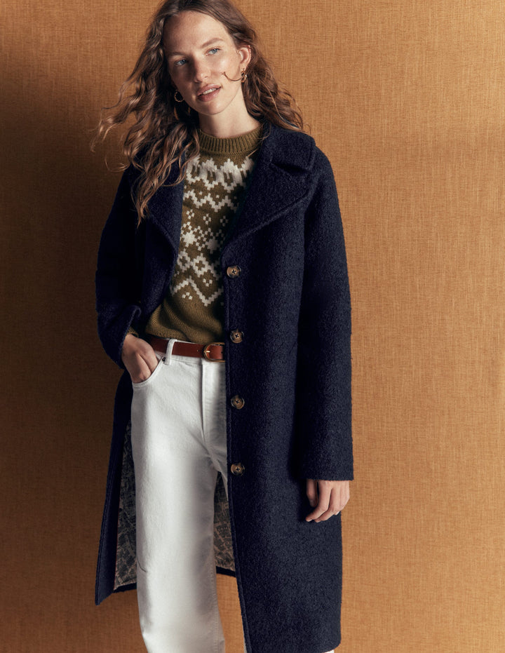 Cotswold Wool Coat-Navy