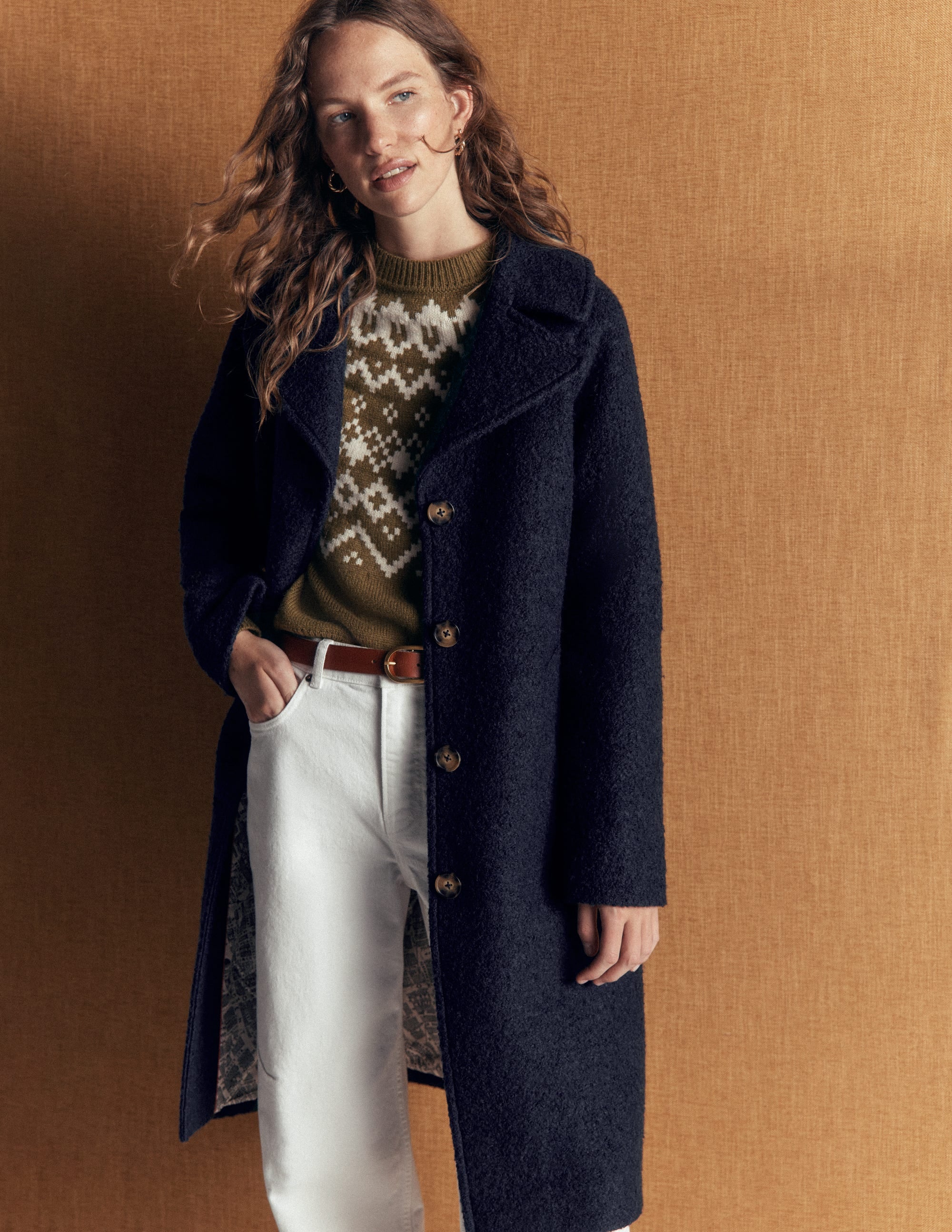 Cotswold Wool Coat-Navy - Image 1