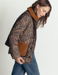 Reversible Borg Mix Coat-Leopard