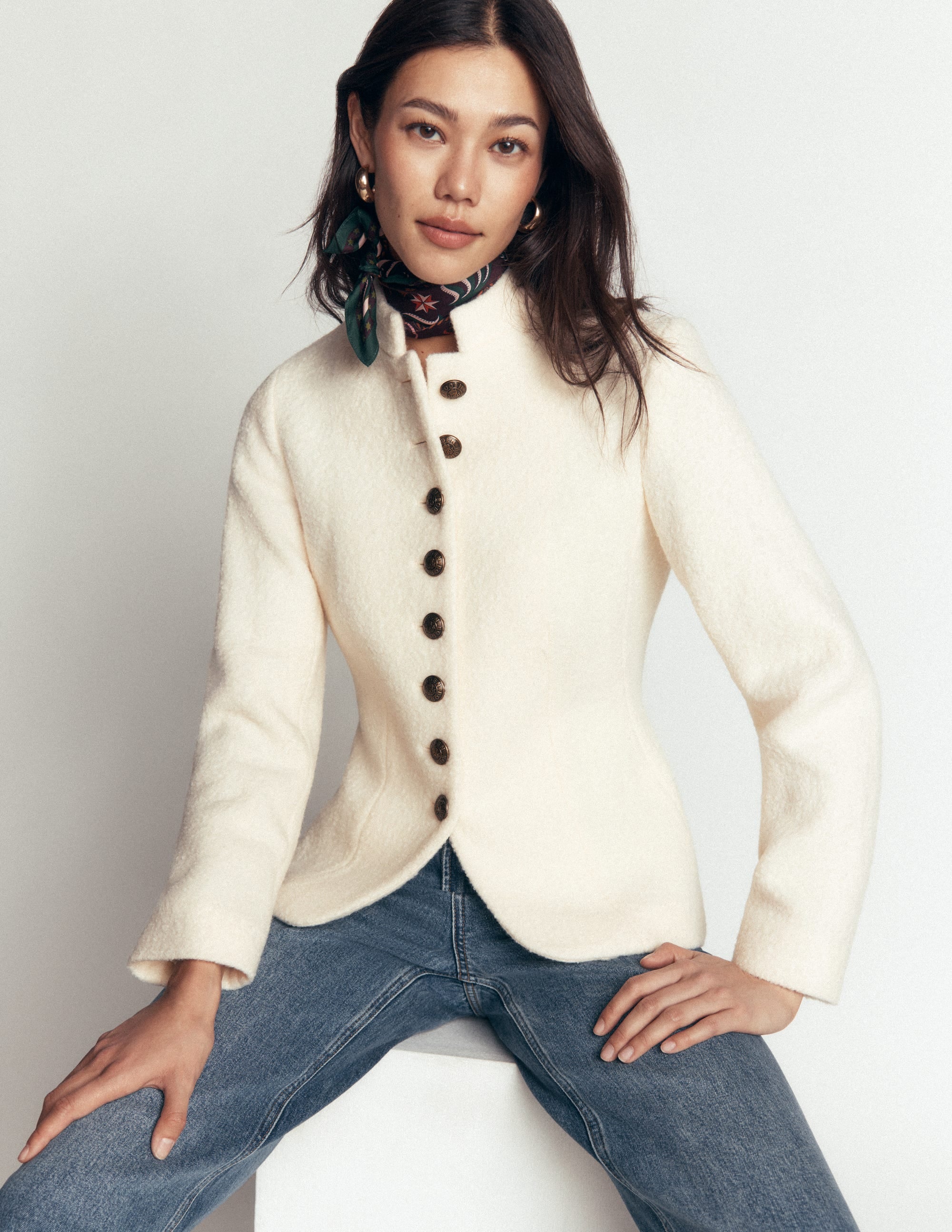 Hereford Boiled Wool Jacket-Ivory - Image 1