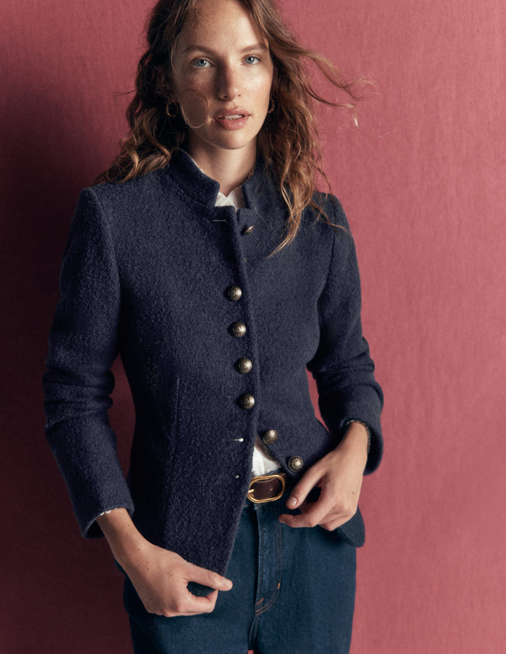 Hereford Boiled Wool Jacket-Navy