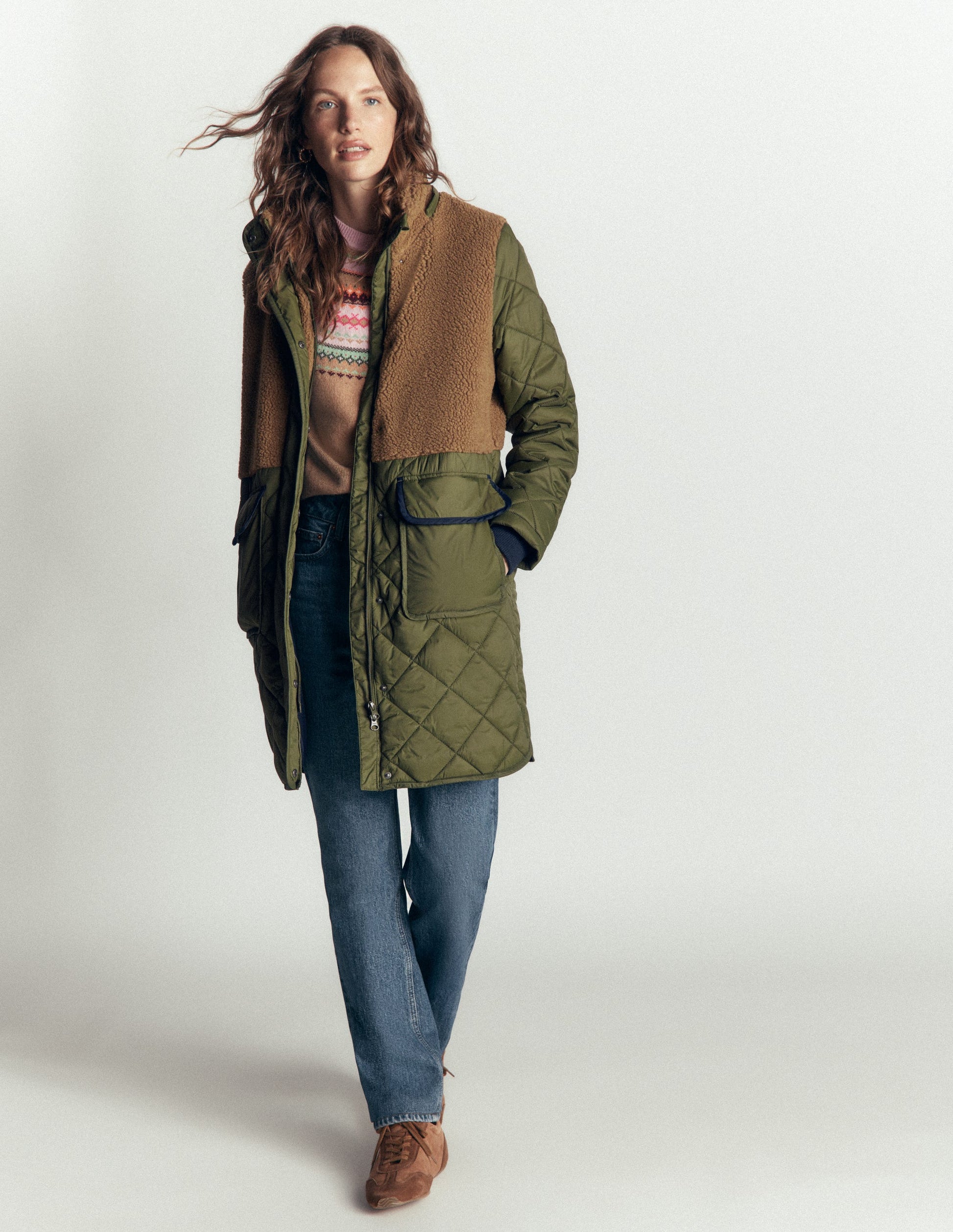 Borg Mix Coat-Woodland Green-1