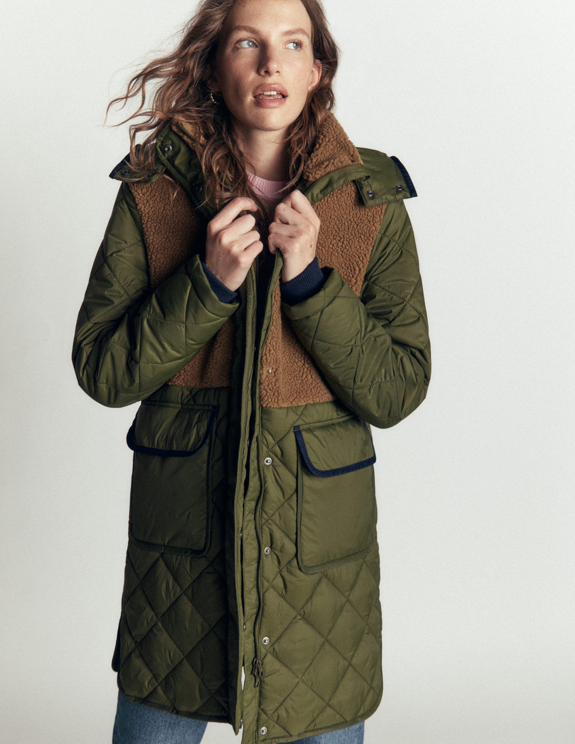 Borg Mix Coat-Woodland Green-4