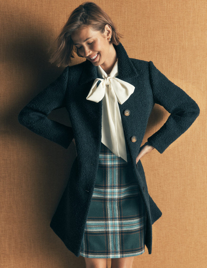 Aylesford Wool Coat-Teal Ocean