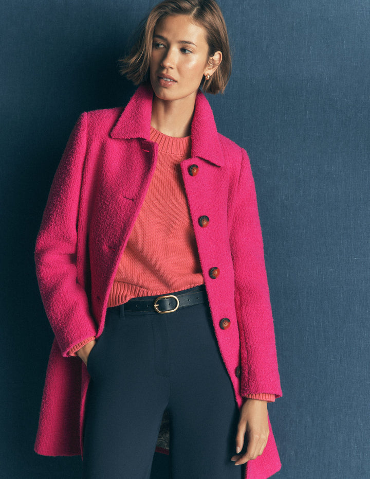 Aylesford Wool Coat-Bright Pink