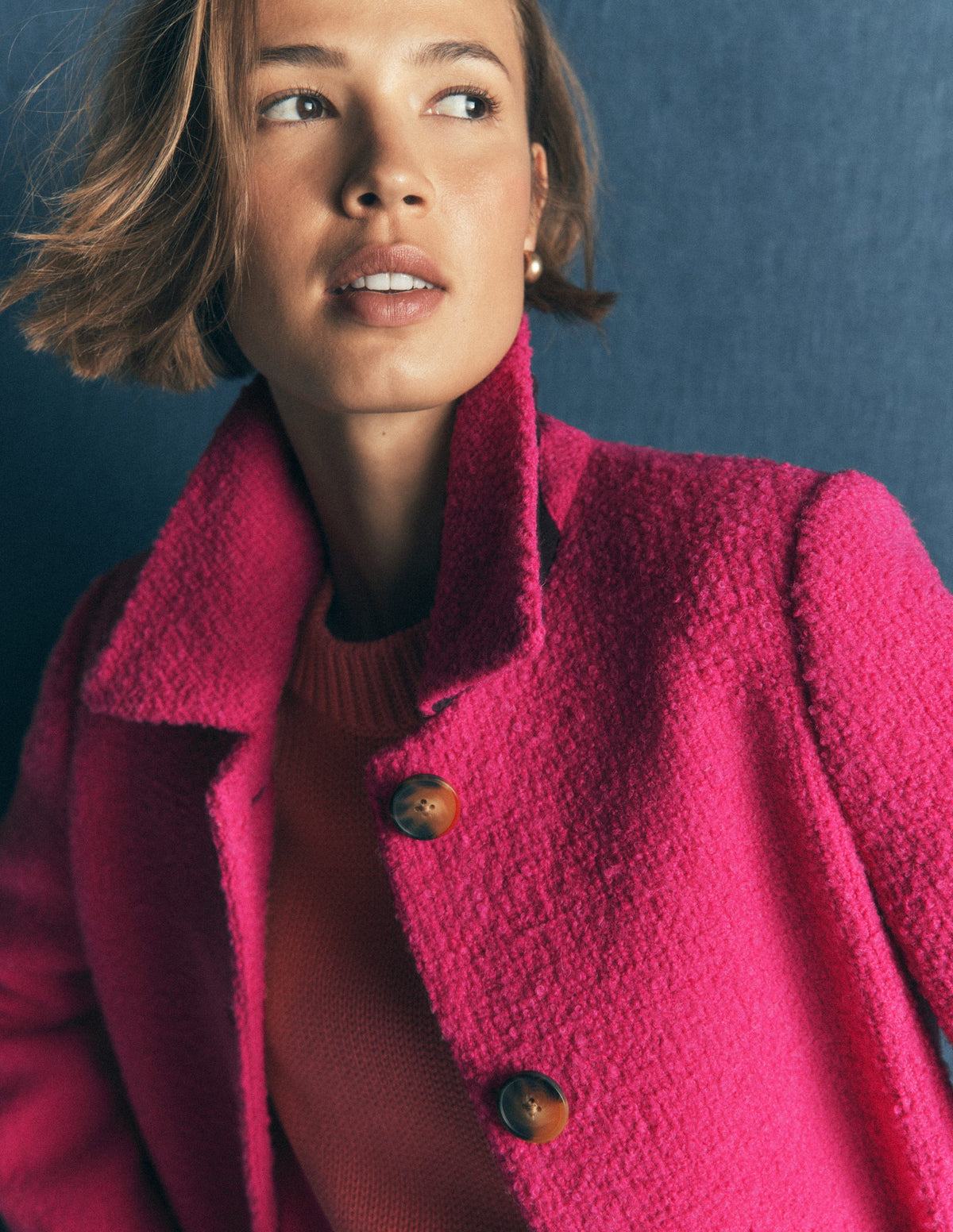 Aylesford Wool Coat-Bright Pink-2