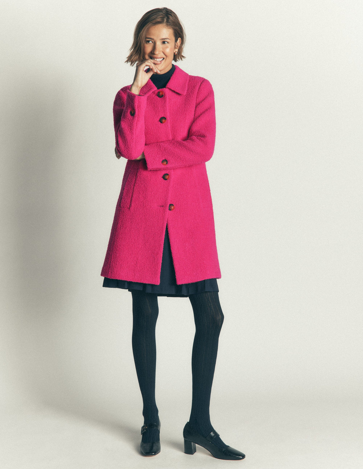 Aylesford Wool Coat-Bright Pink - Image 5