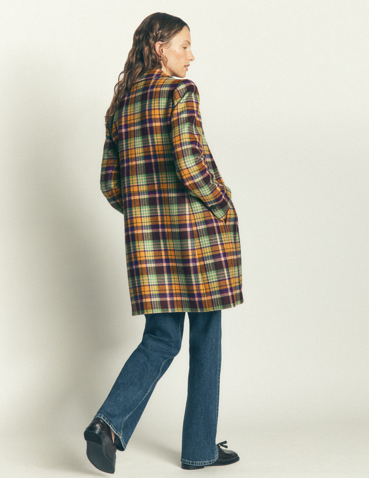 Aylesford Wool Coat-Yellow, Maroon Multi Check-5
