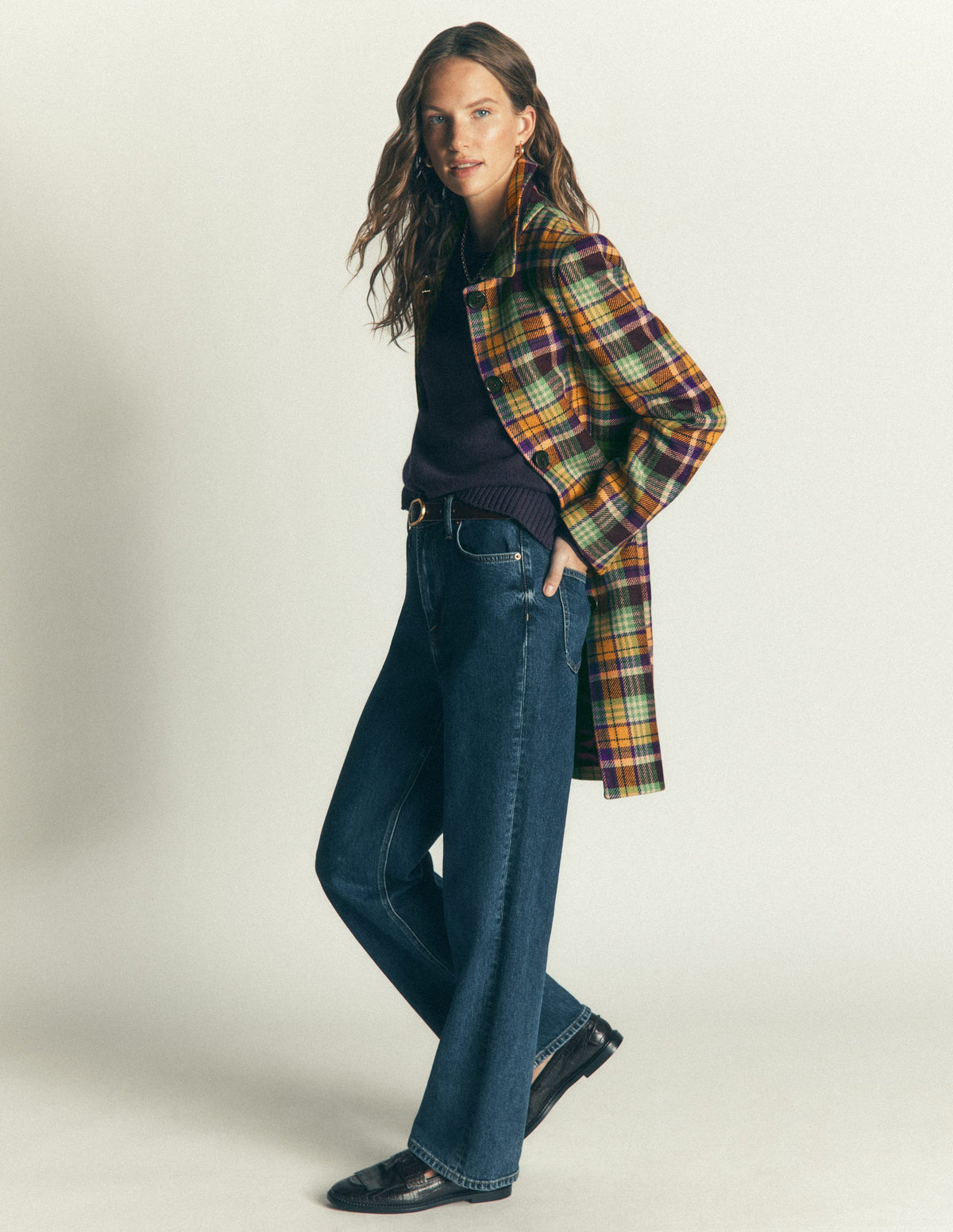 Aylesford Wool Coat-Yellow, Maroon Multi Check-6