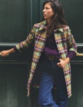 Aylesford Wool Coat-Yellow, Maroon Multi Check