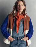 Alnwick Borg Jacket-Brown, Ivory Colour Block