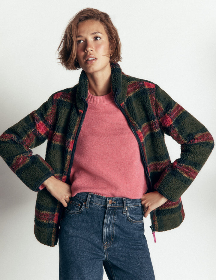 Alnwick Borg Jacket-Olive, Navy and Red Check