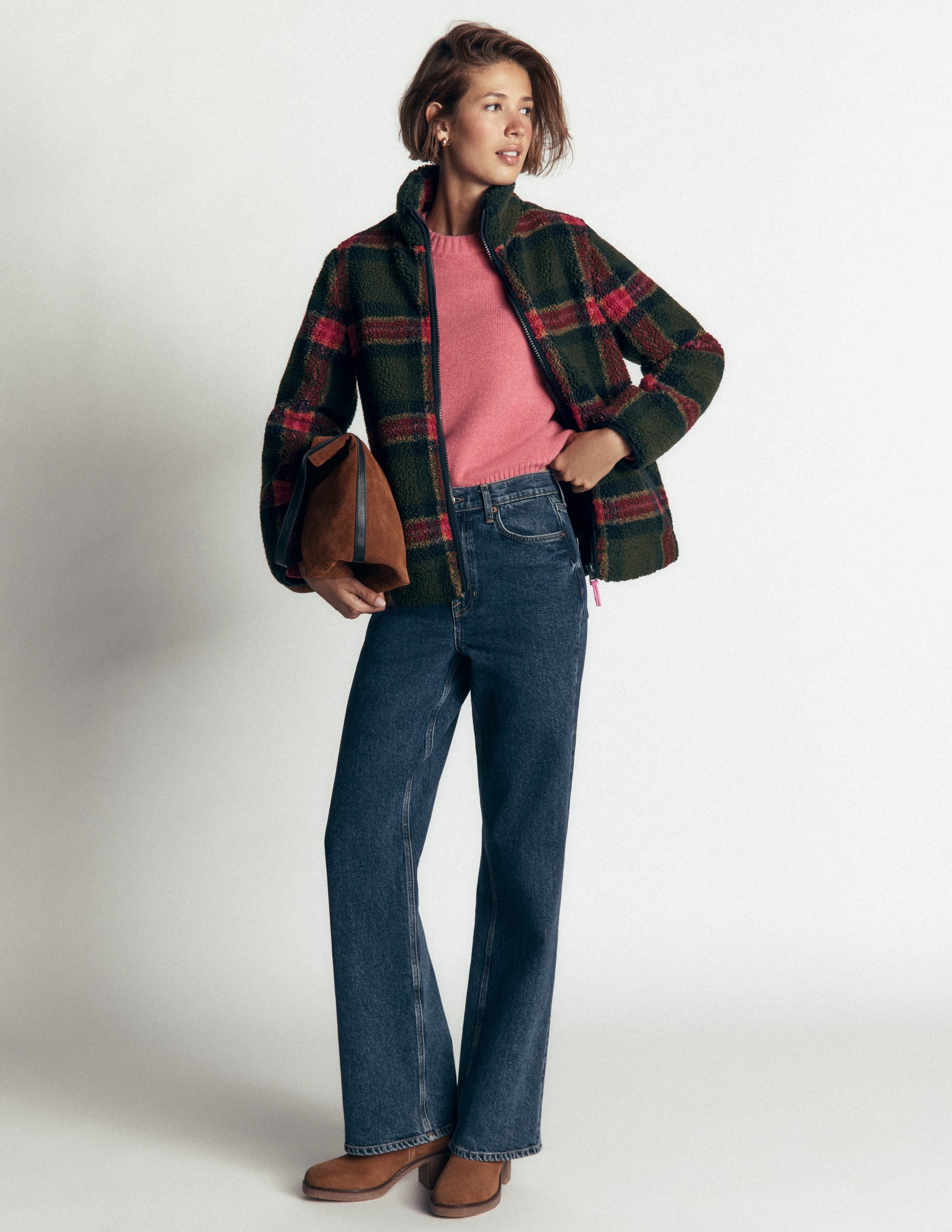 Alnwick Borg Jacket-Olive, Navy and Red Check - Image 4