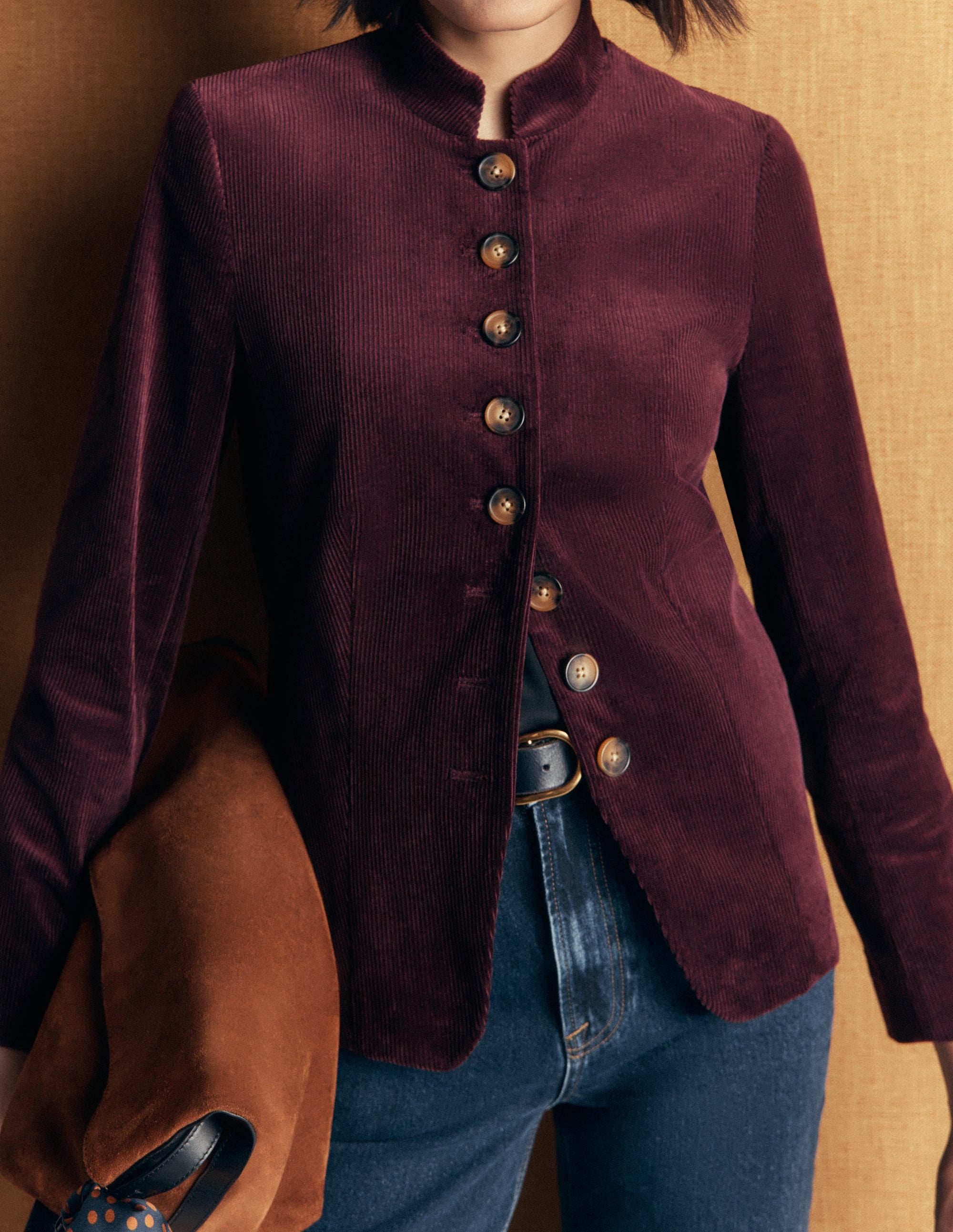 Hereford Military Cord Jacket-Dark Cherry - Image 3