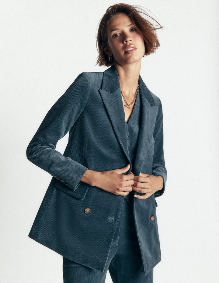 Keswick Cord Blazer-Storm Blue