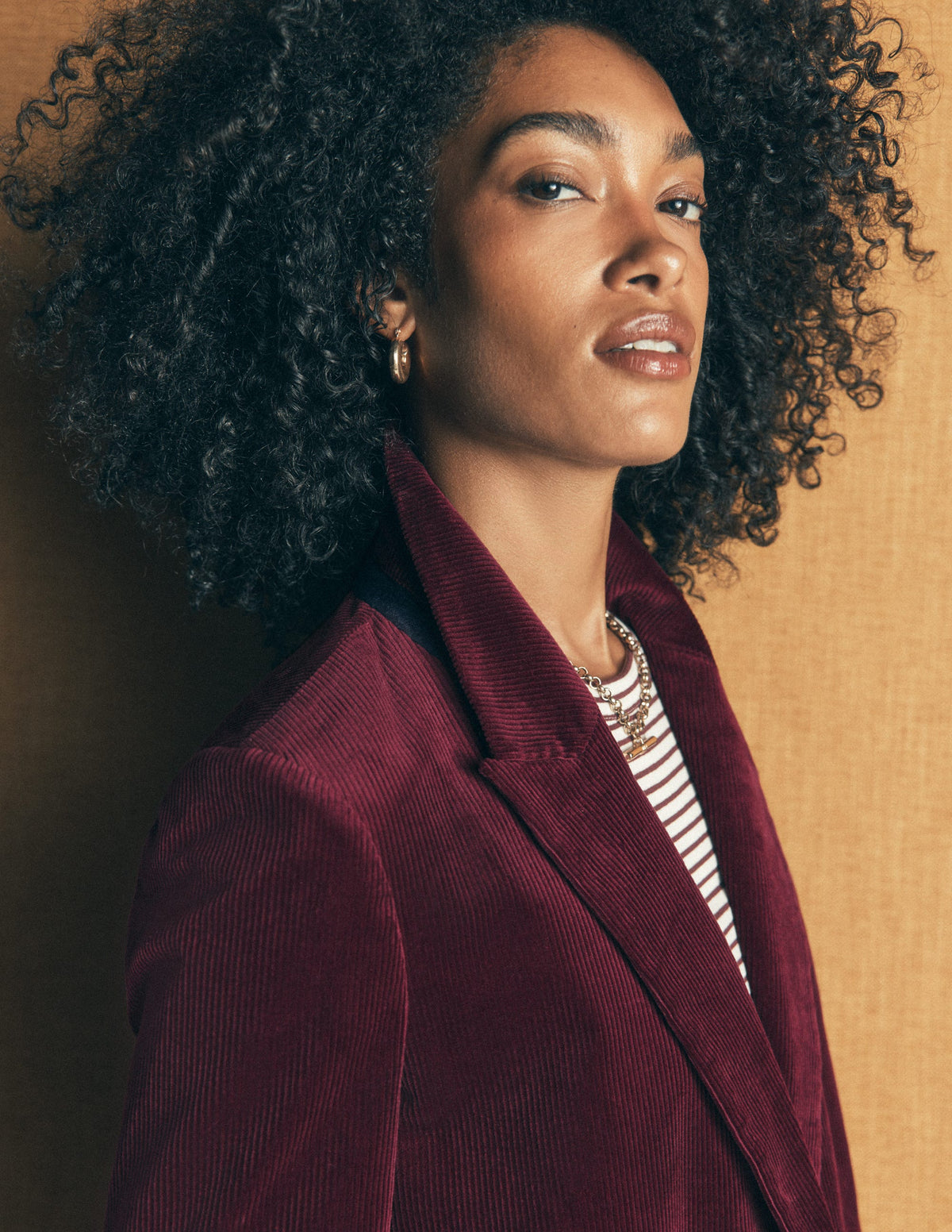 Keswick Cord Blazer-Dark Crimson-5