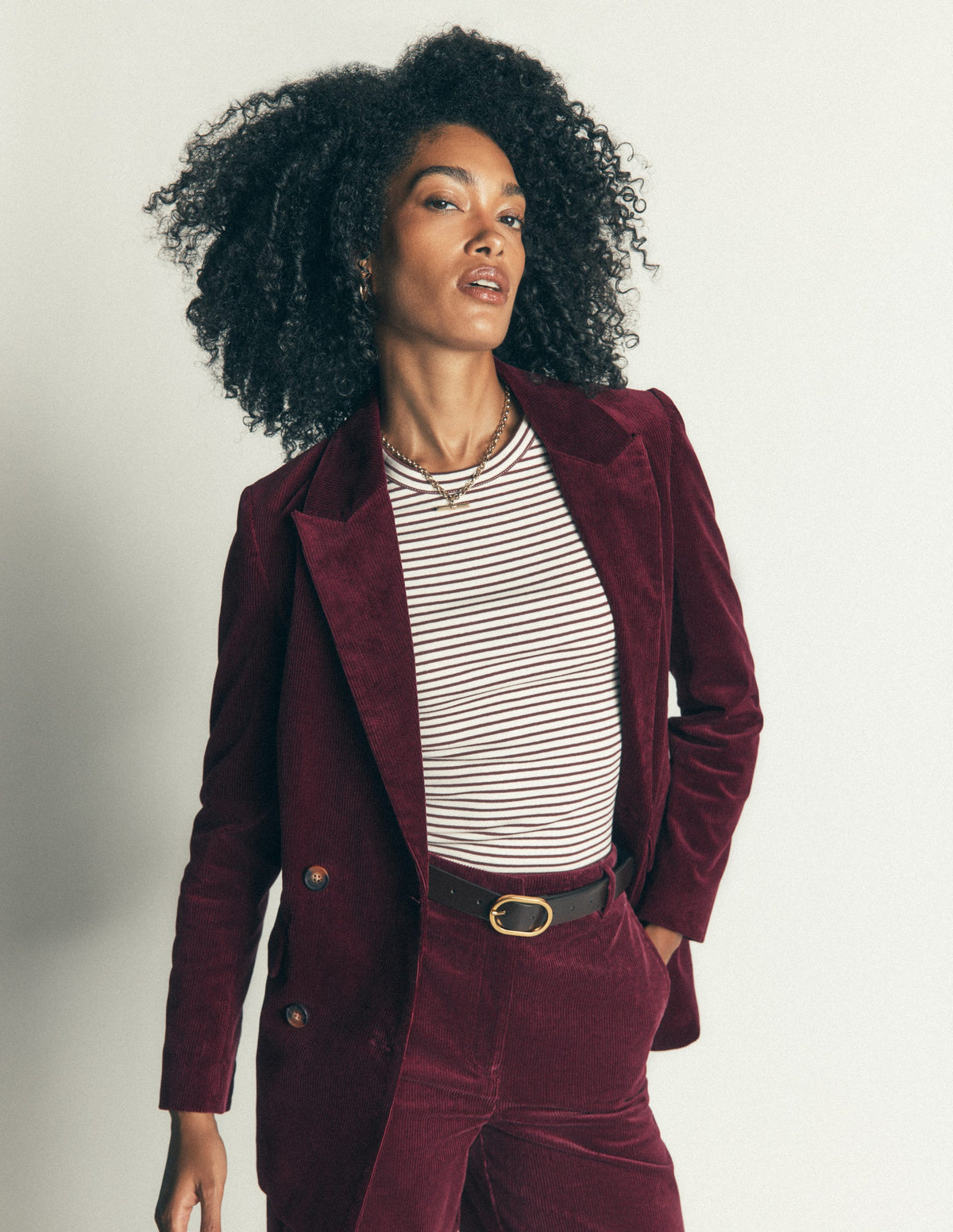 Keswick Cord Blazer-Dark Crimson - Image 6