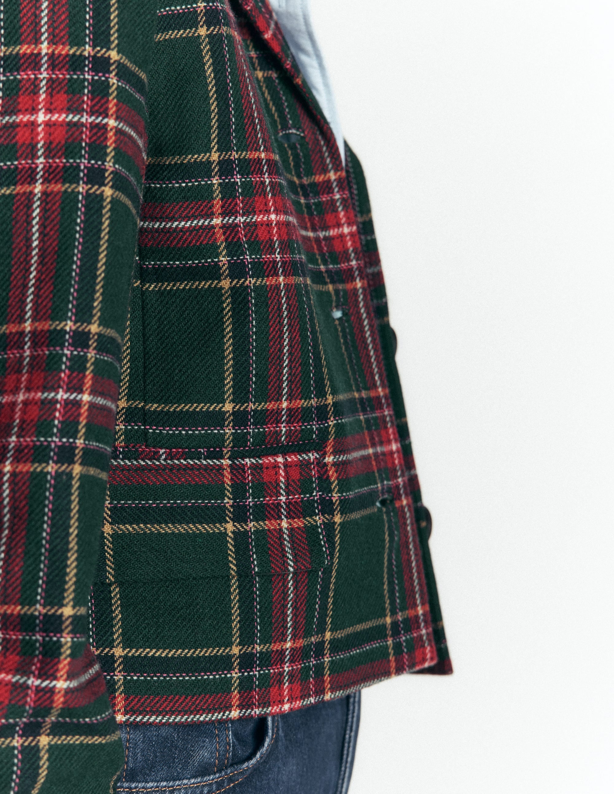 Dartmouth Wool Blend Blazer-Green, Navy and Red Check - Image 3
