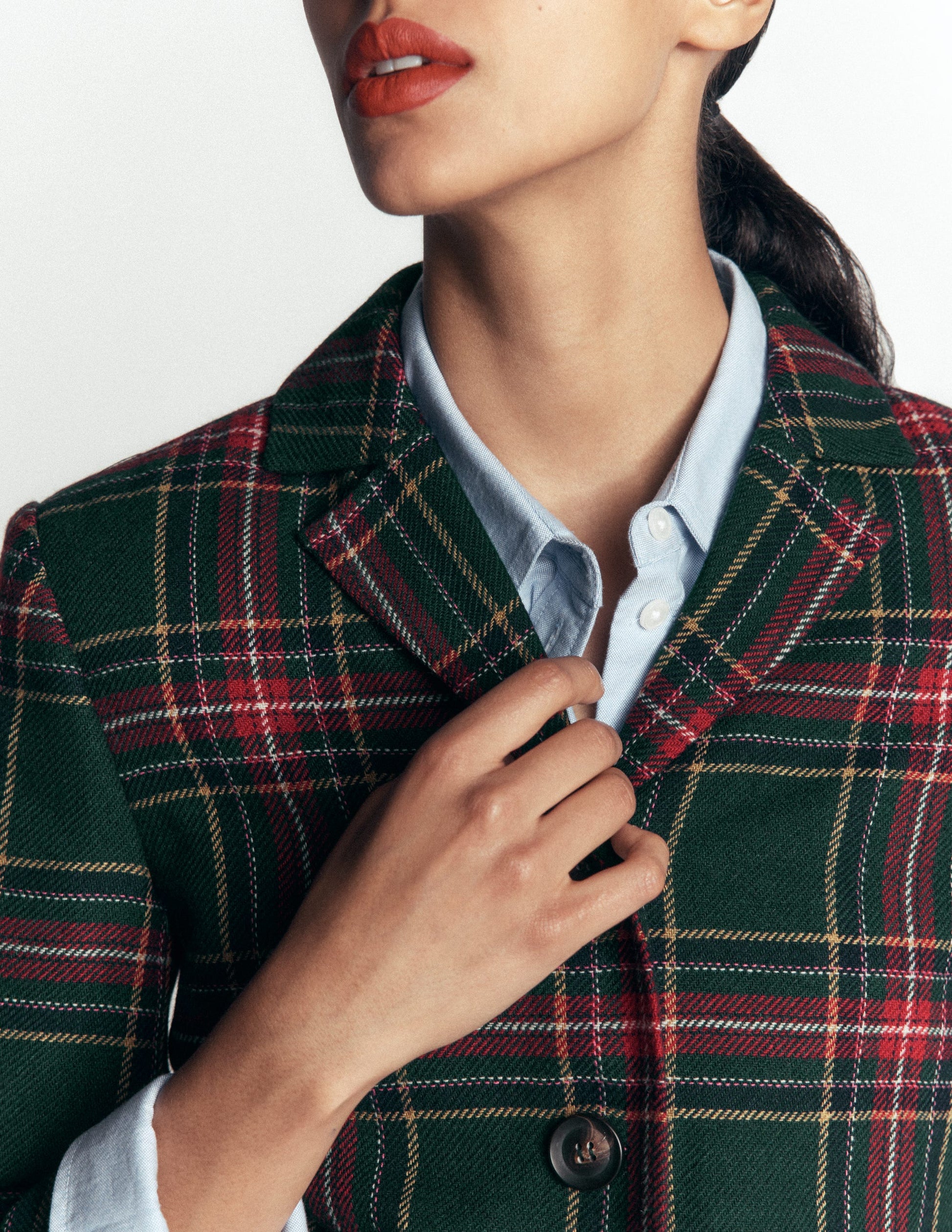 Dartmouth Wool Blend Blazer-Green, Navy and Red Check-6