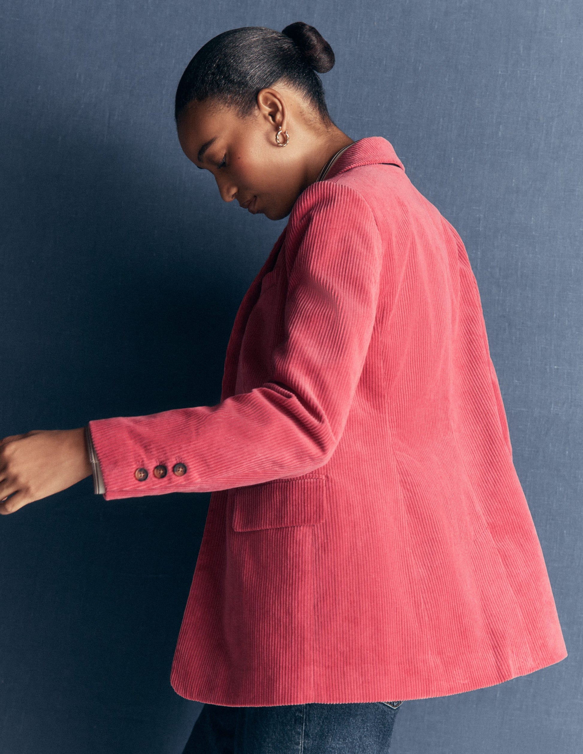 Woodbridge Cord Blazer-Cherry Blush-6