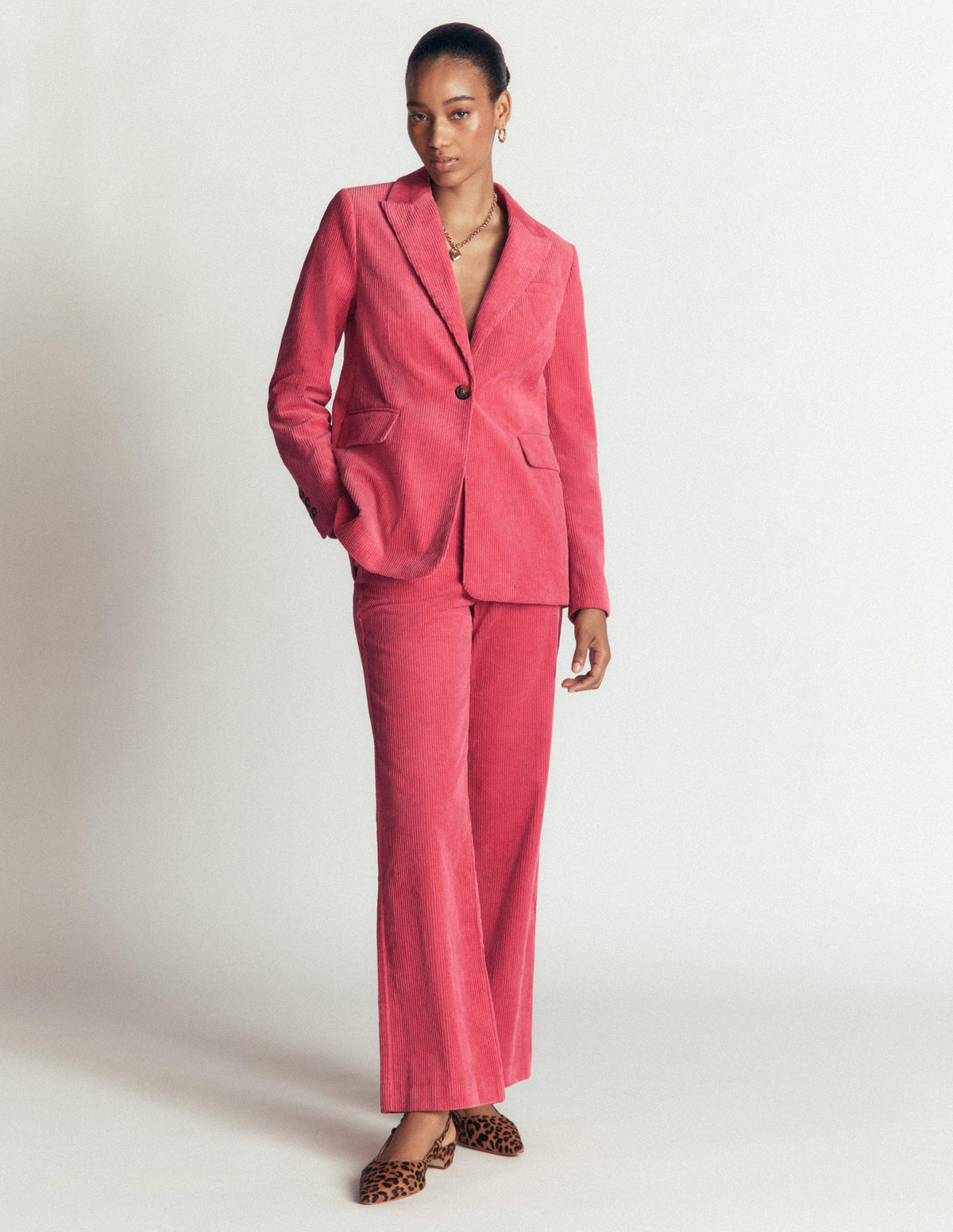 Woodbridge Cord Blazer-Cherry Blush - Image 1