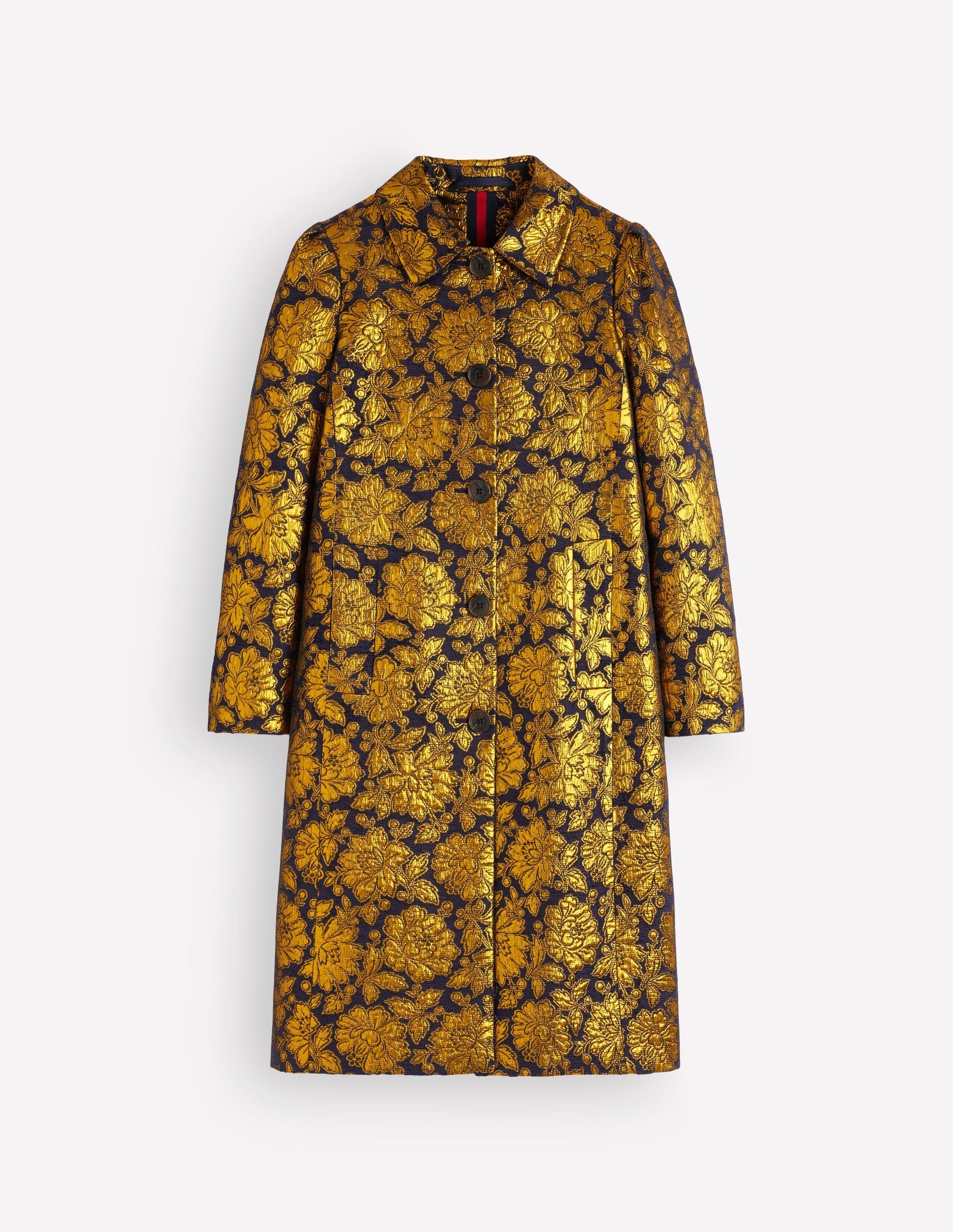 Aylesford Jacquard Coat-Gold Floral Jacquard-8