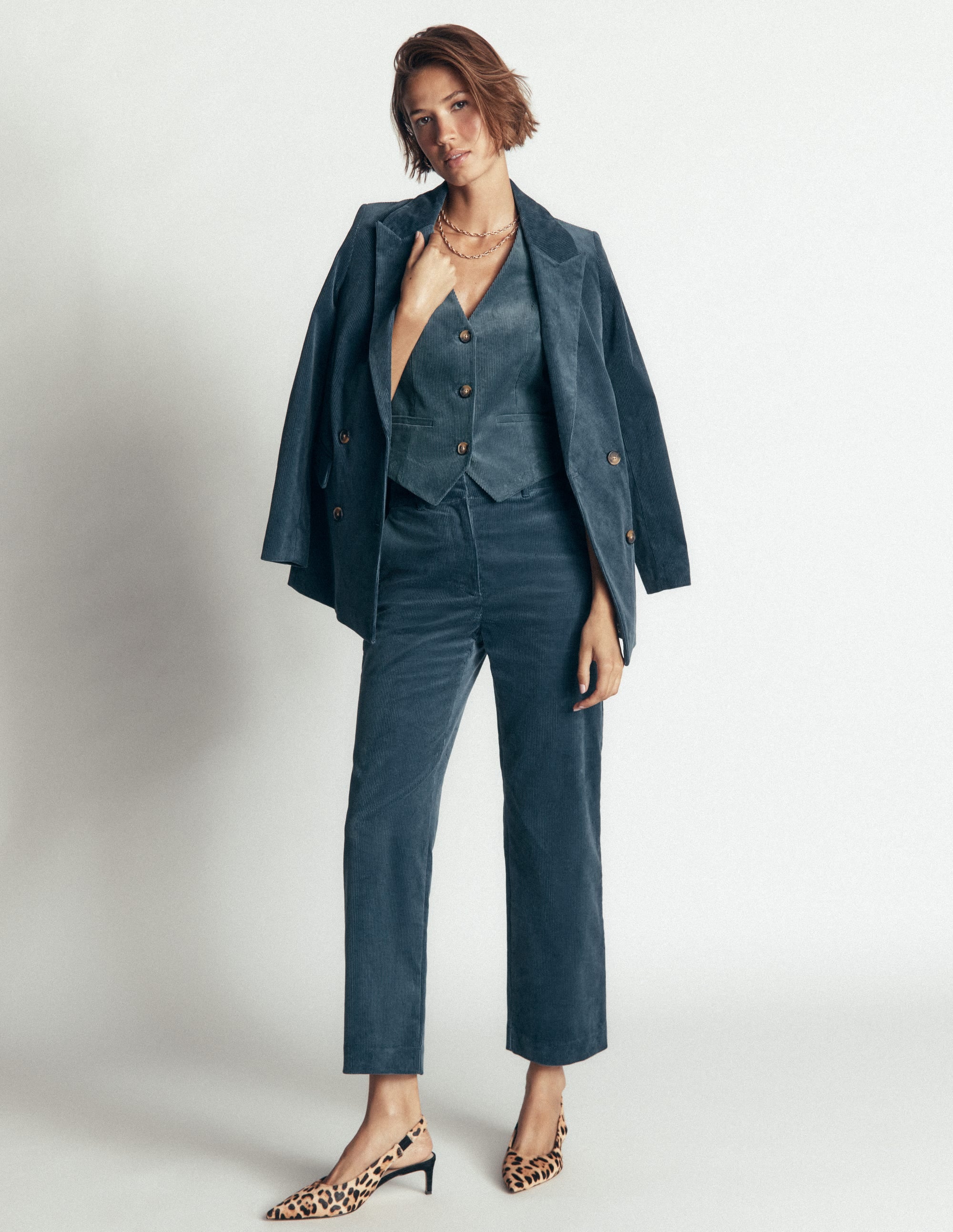 V-Neck Waistcoat-Storm Blue - Image 4