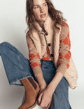 Funnel Neck Borg Gilet-Natural Borg
