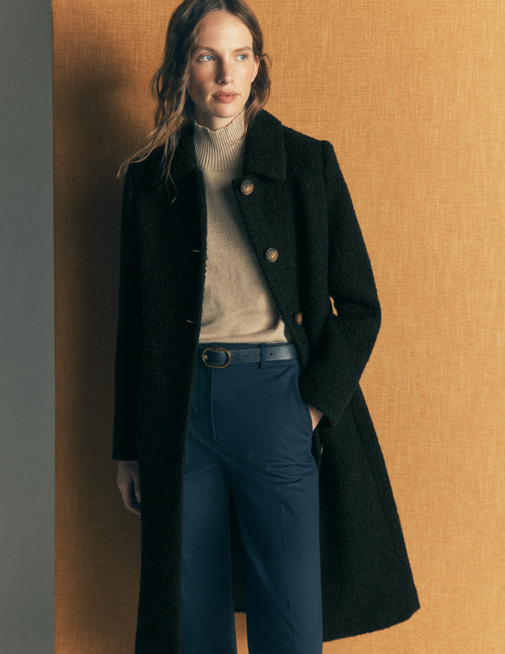 Aylesford Longline Coat-Midnight Emerald