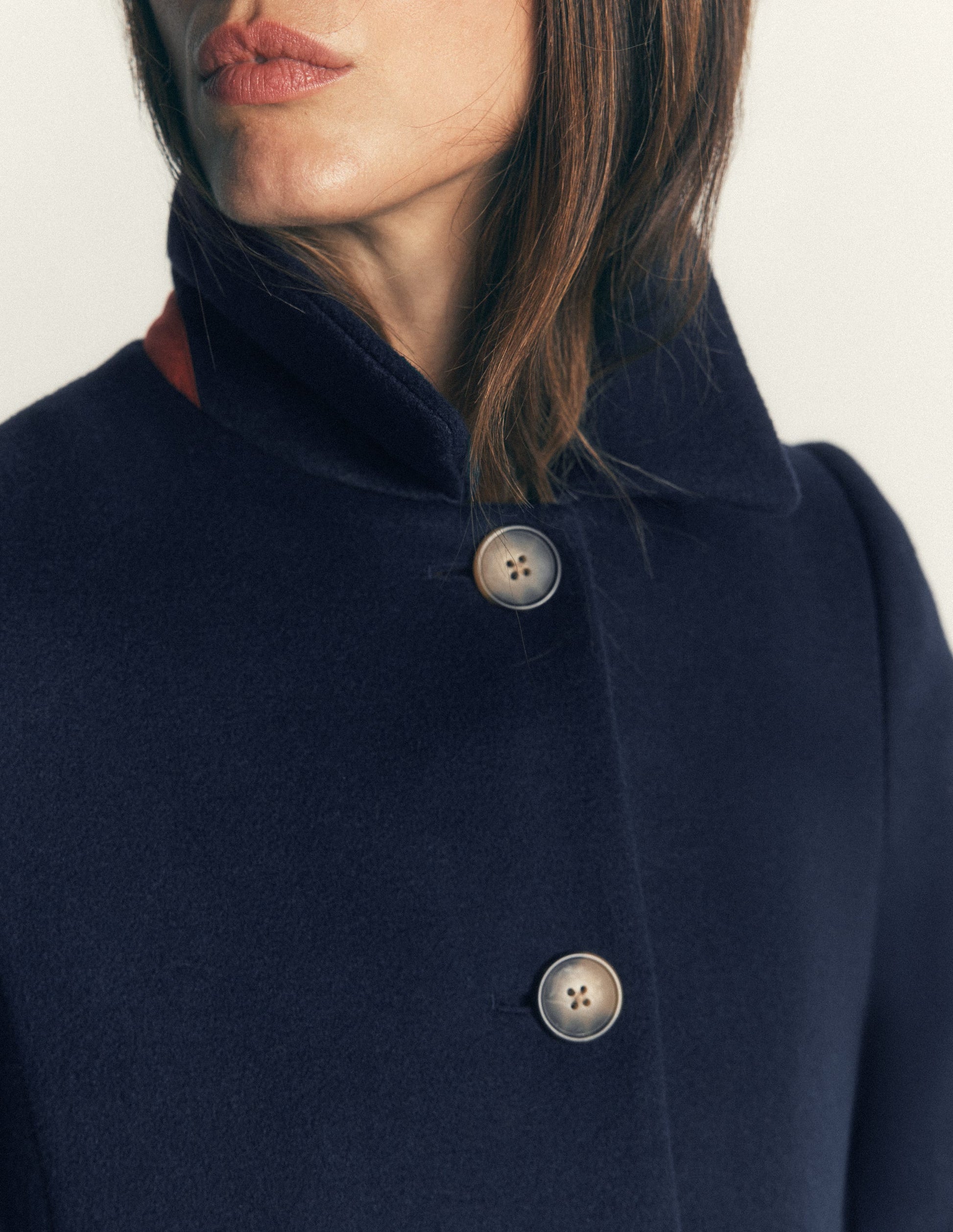 Aylesford Longline Coat-Navy-2