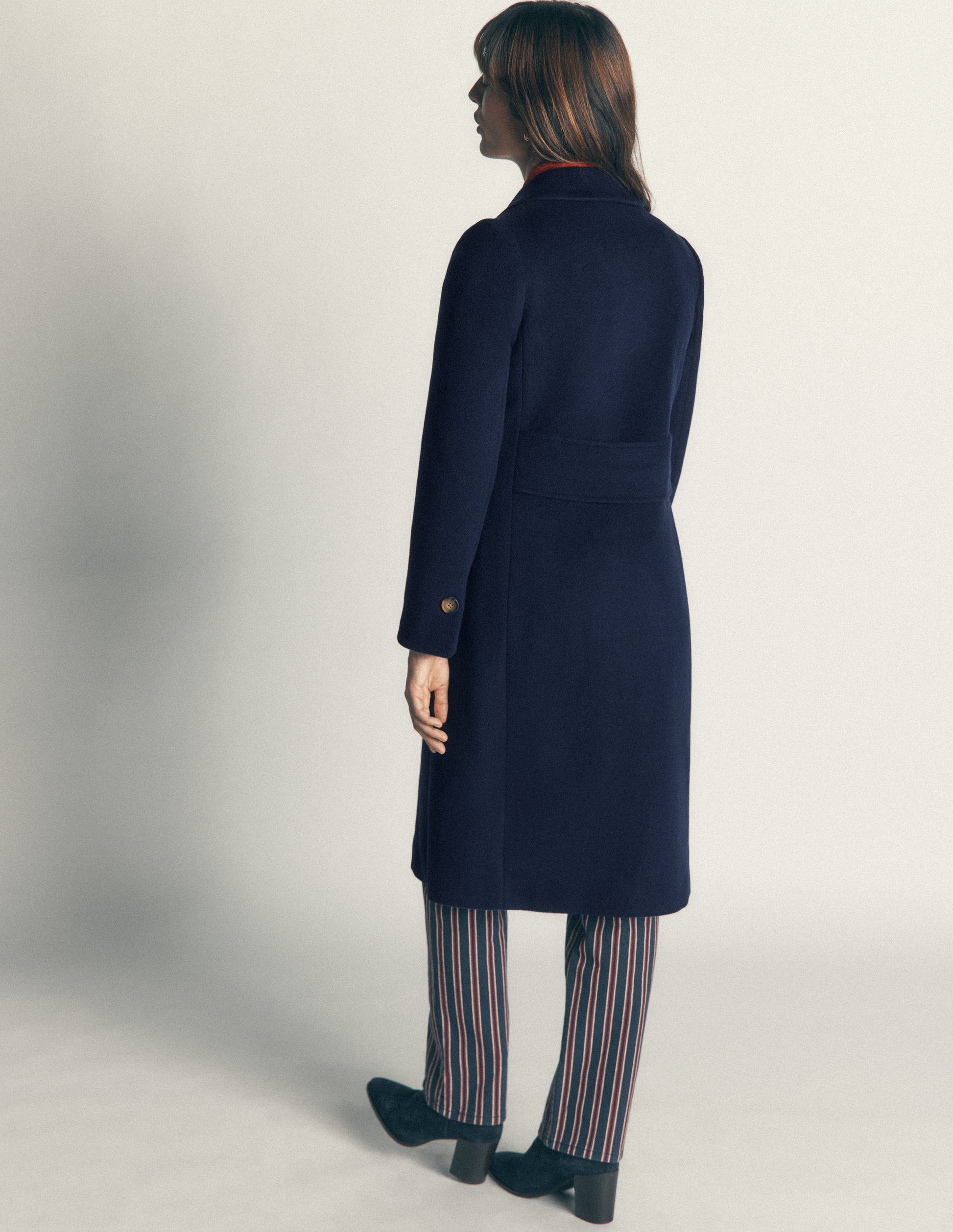 Aylesford Longline Coat-Navy-3