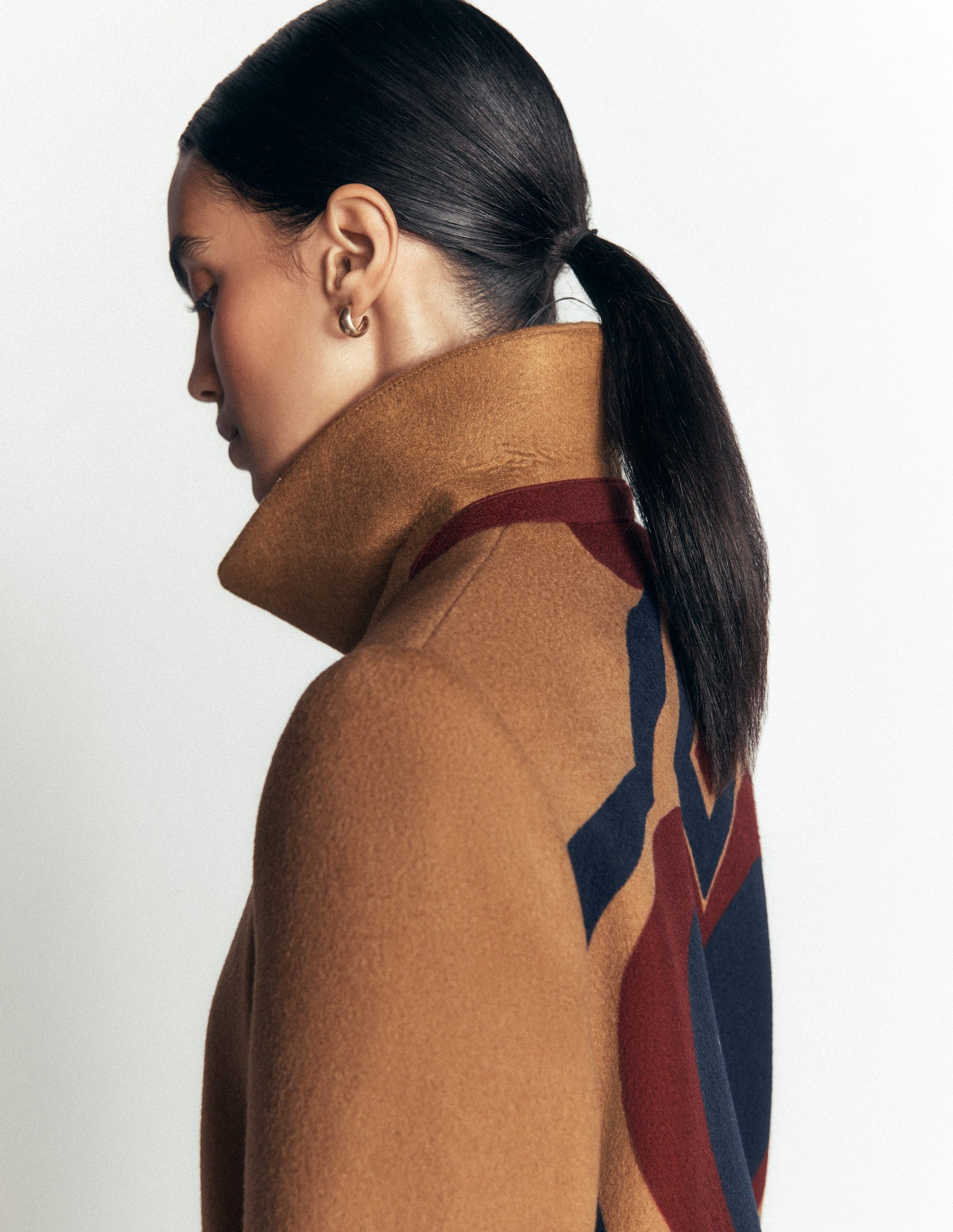 Aylesford Longline Coat-Camel Swooping Hearts-3