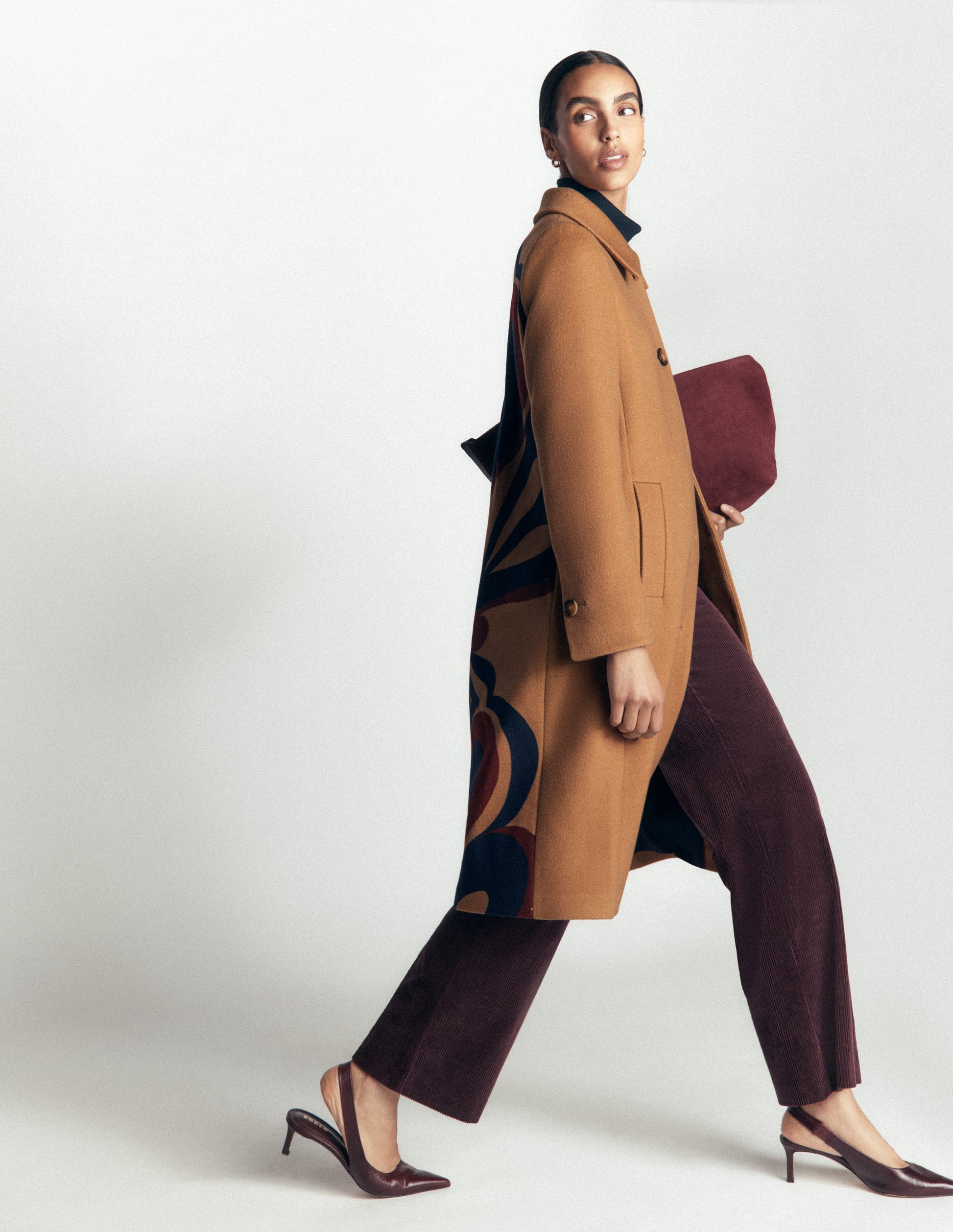 Aylesford Longline Coat-Camel Swooping Hearts-5