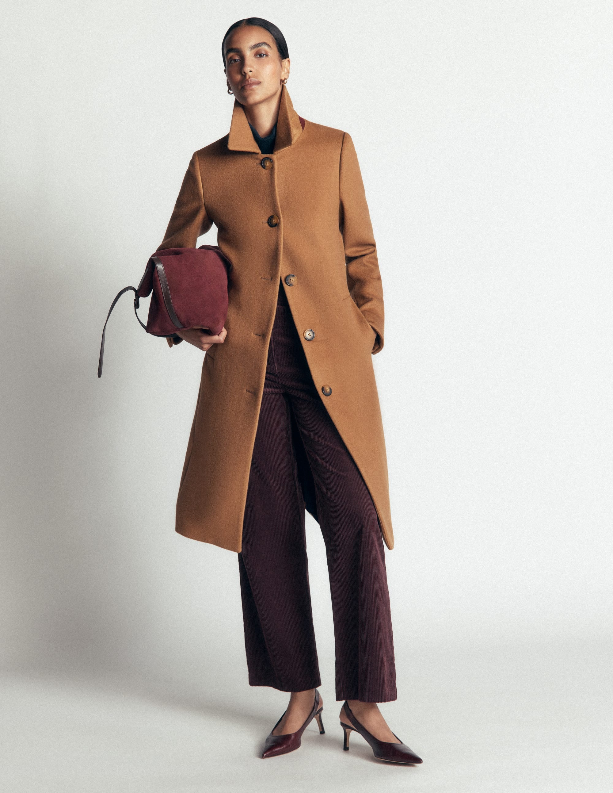 Aylesford Longline Coat-Camel Swooping Hearts - Image 5