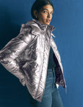Short Padded Coat-Silver