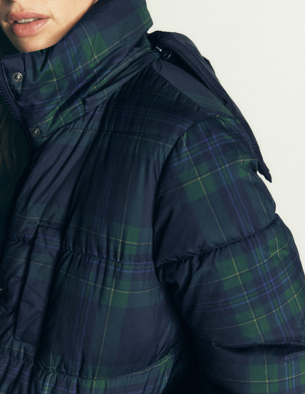 Long Raglan Padded Coat-Navy-3