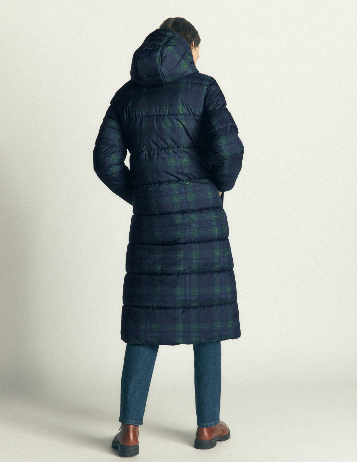 Long Raglan Padded Coat-Navy-4