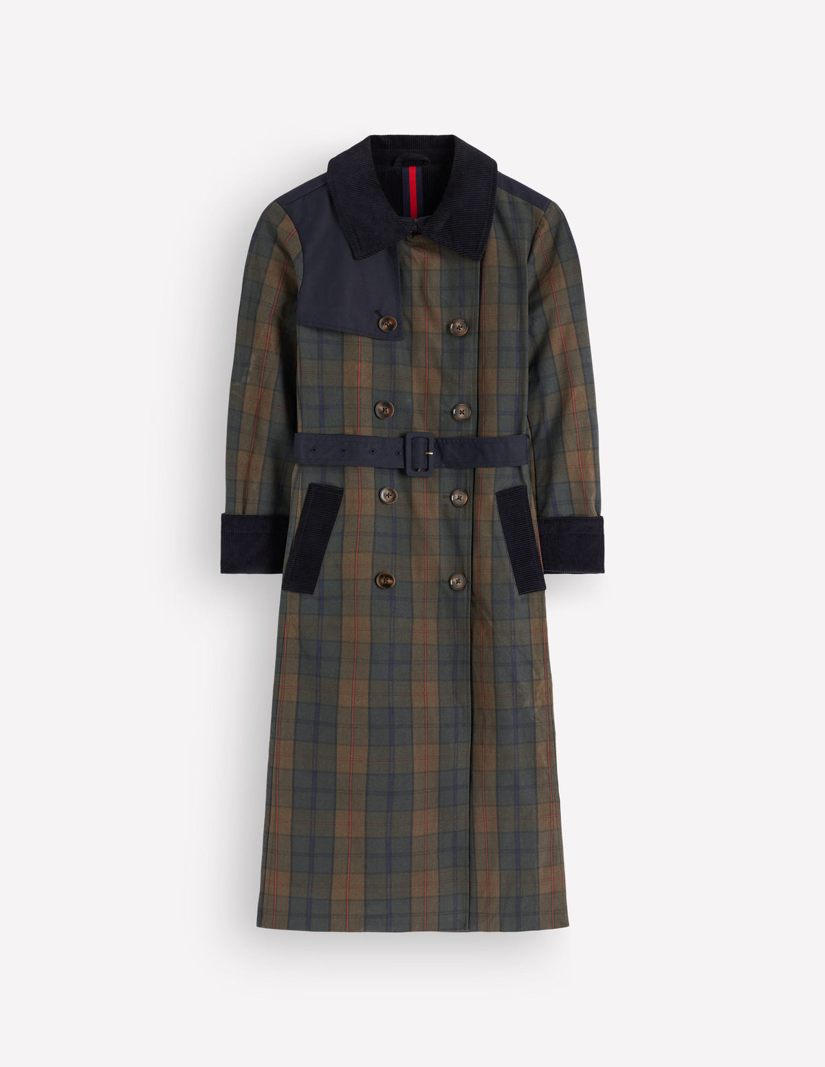 Wax Trench Coat-Olive and Camel Wax Check - Image 6