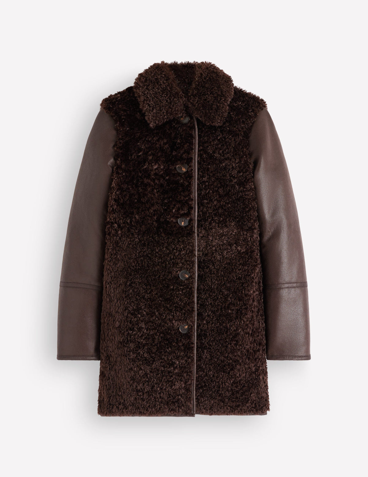 Teddy Fur Mix Coat-Bitter Chocolate-6