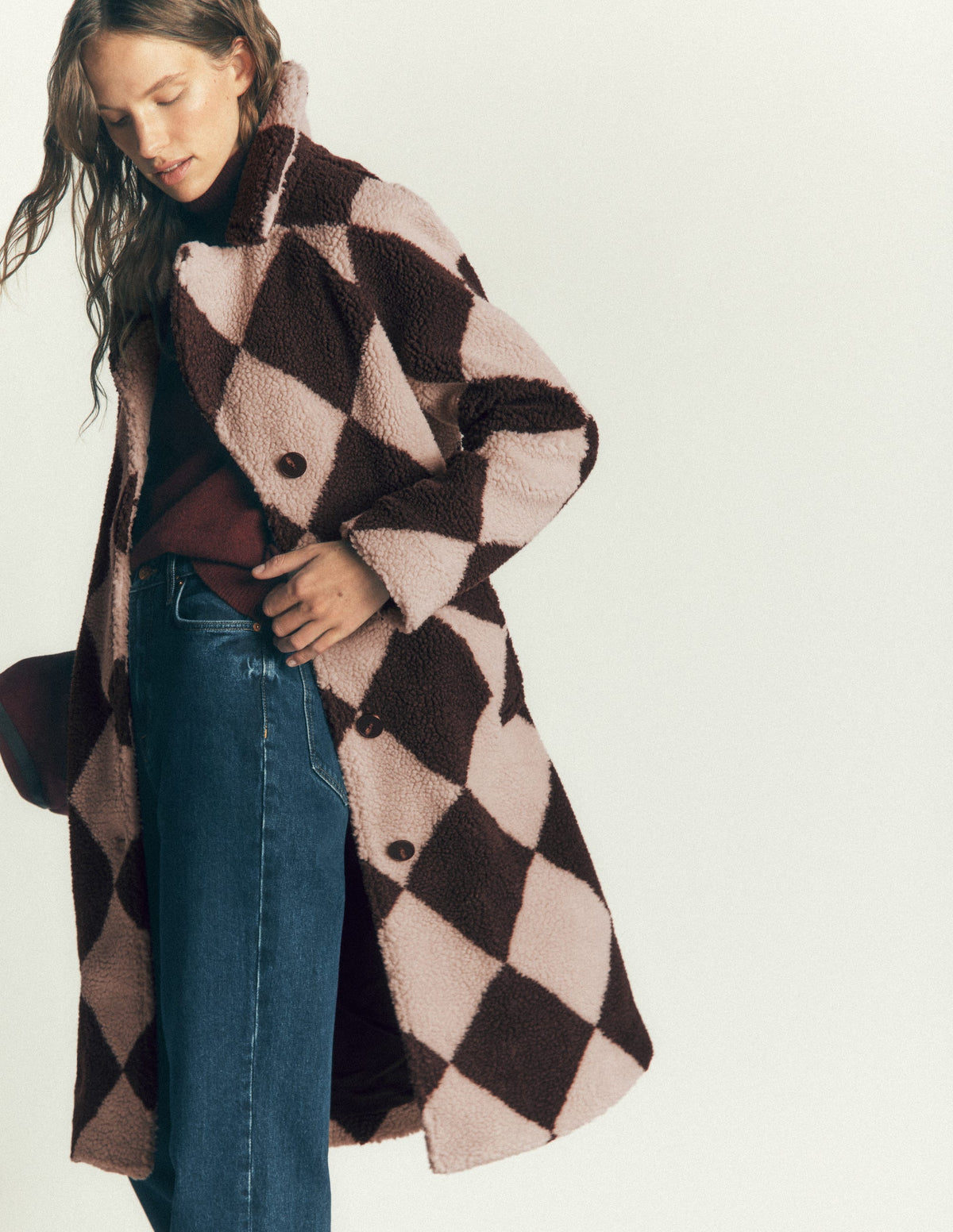 Cotswold Borg Coat-Mink & Brown Giant Borg Argyle-6