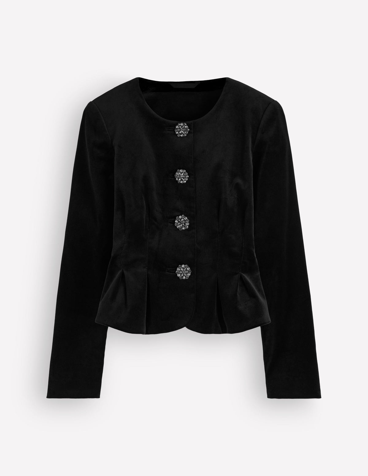 Velvet Waisted Jacket-Black - Image 8