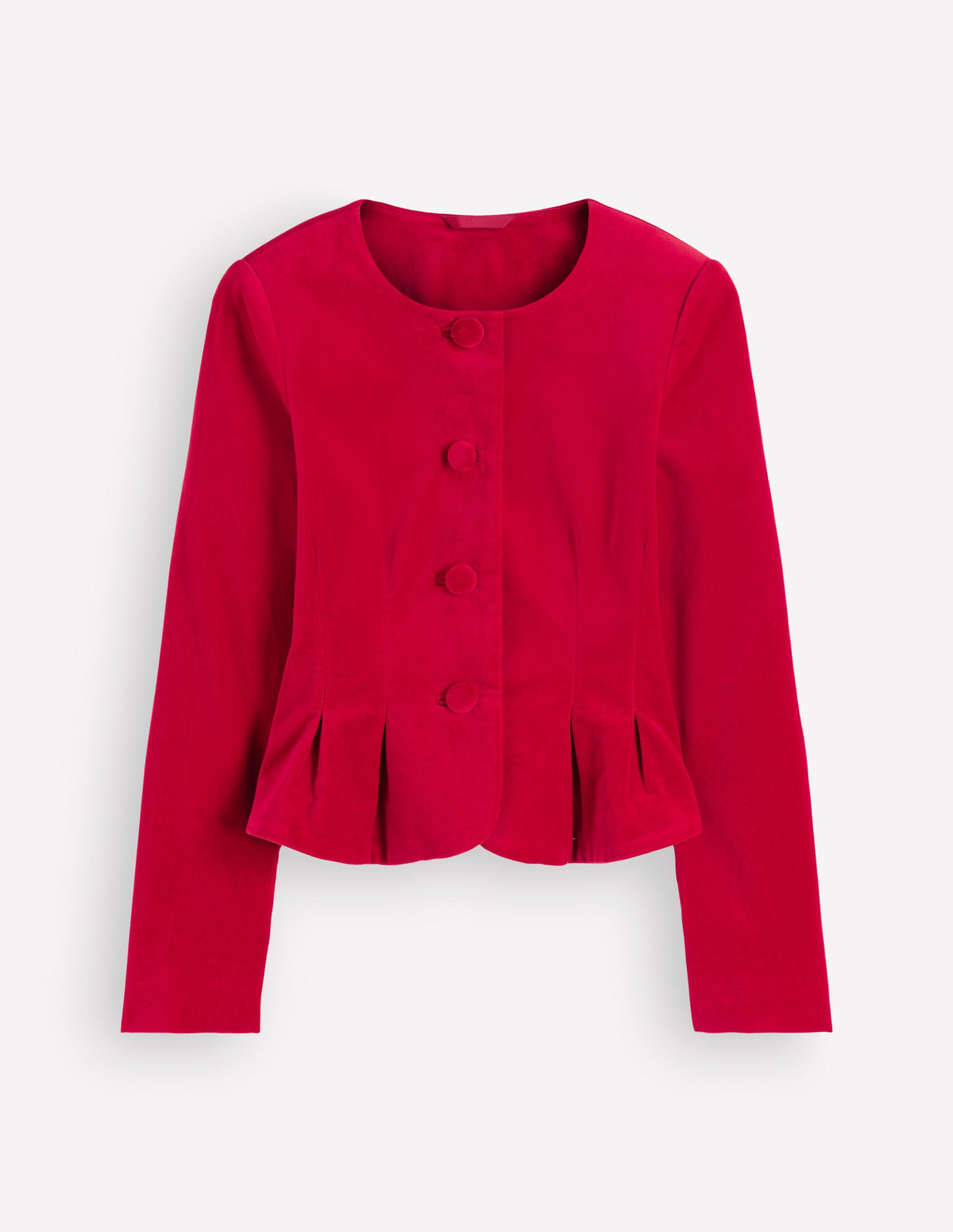 Velvet Waisted Jacket-Savvy Red-6